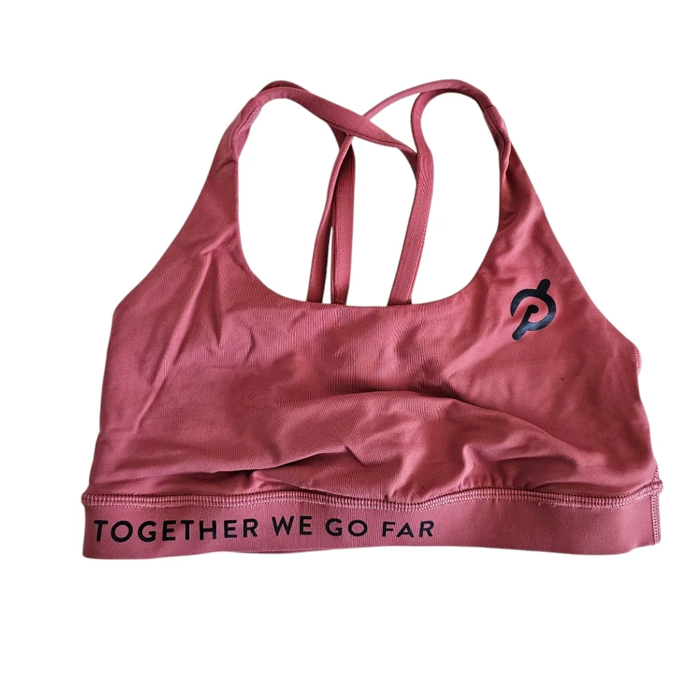 Lululemon x Peloton Energy Bra Size‎ 4 “Together We Go Far” Sports Bra Pink